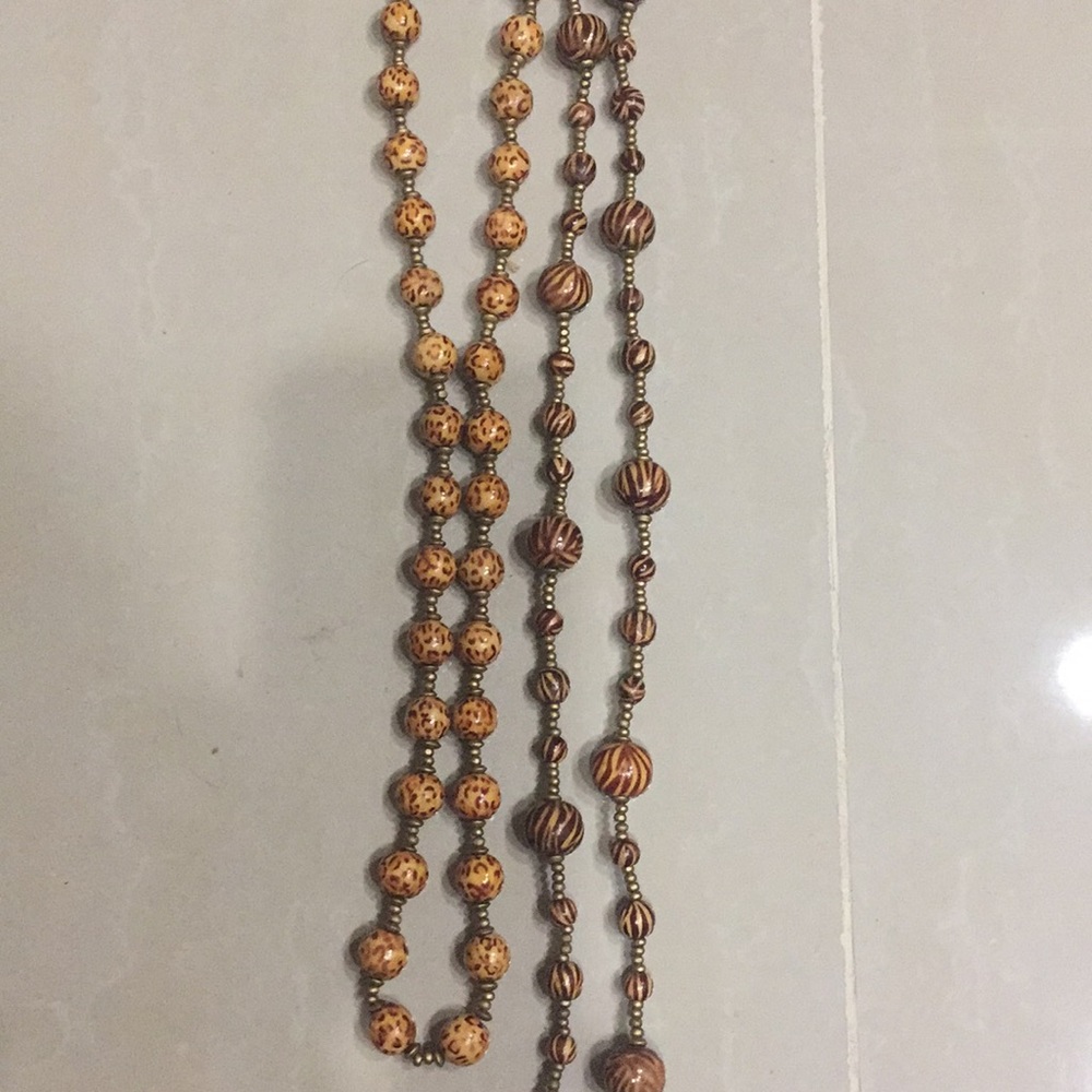 African brown/beige zebra/ cheetah print necklaces